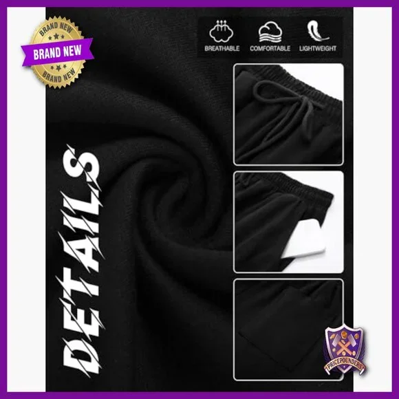 4 Pack Men's Sweatpants Joggers with Pockets Open Bottom Gym Athletic Pants